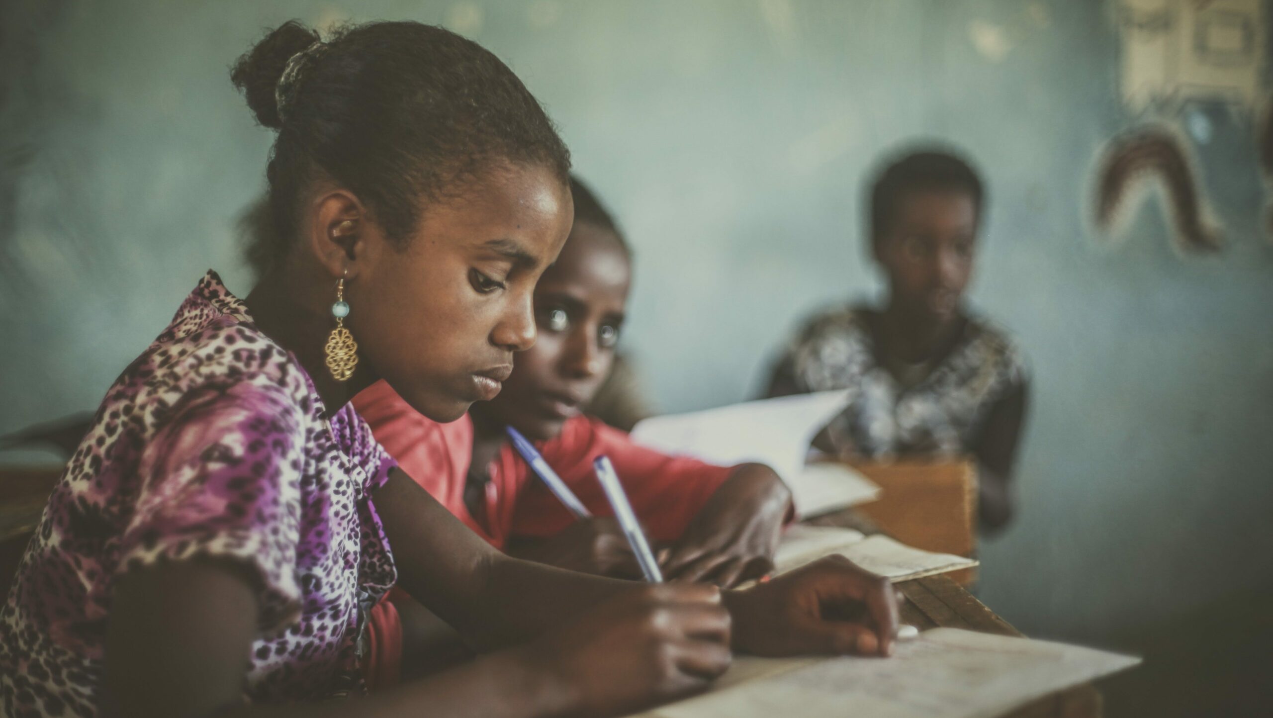 Girl working in an Ethiopian class